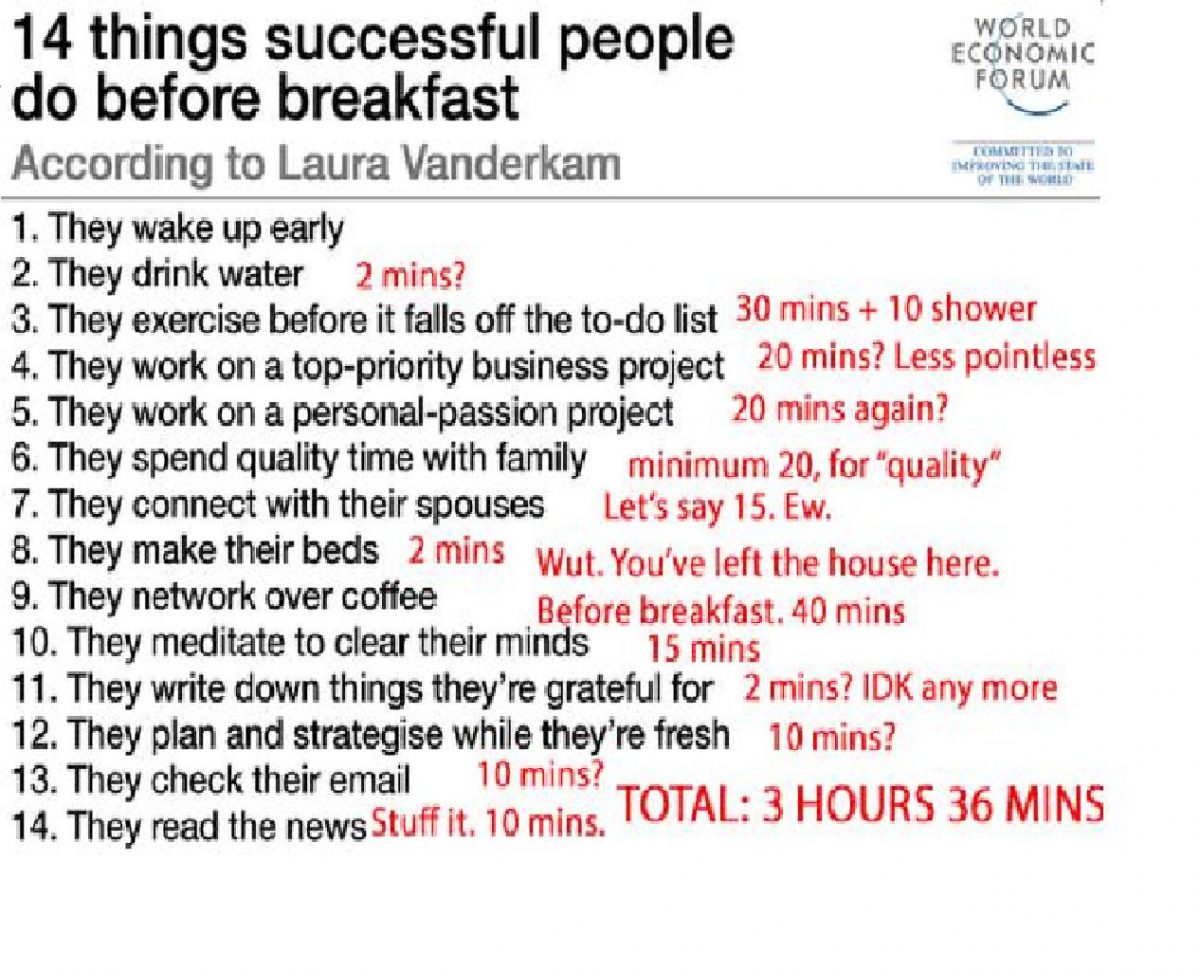 what successful people do before breakfast